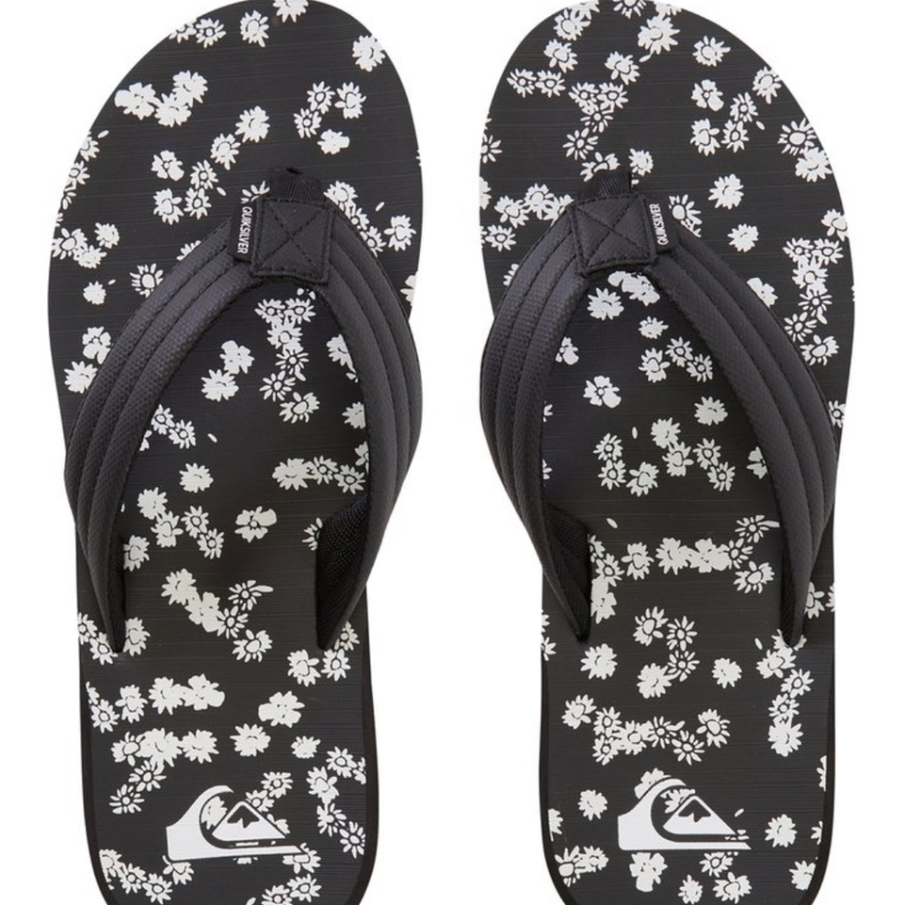 NWT Quiksilver men's floral carver flip-flop